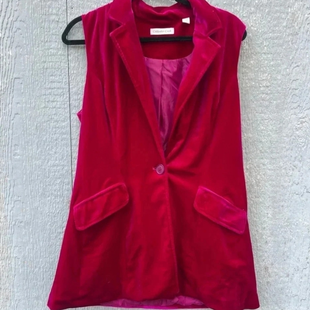Hot Pink Magenta Velvet Vest